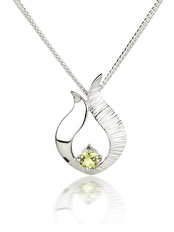 Ebb & Flow | Sterling Silver Small Peridot Pendant