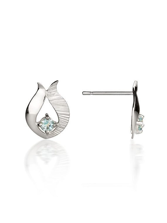 Ebb & Flow | Sterling Silver Blue Topaz Stud Earrings