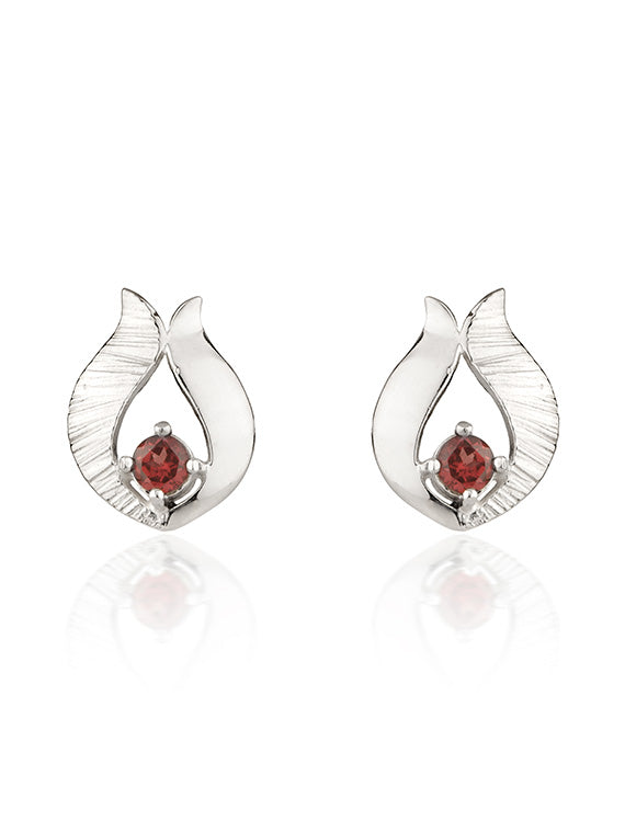 Ebb & Flow | Sterling Silver Garnet Stud Earrings