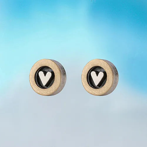 From the Heart Earrings | Sterling Silver & Gold Stud Earrings