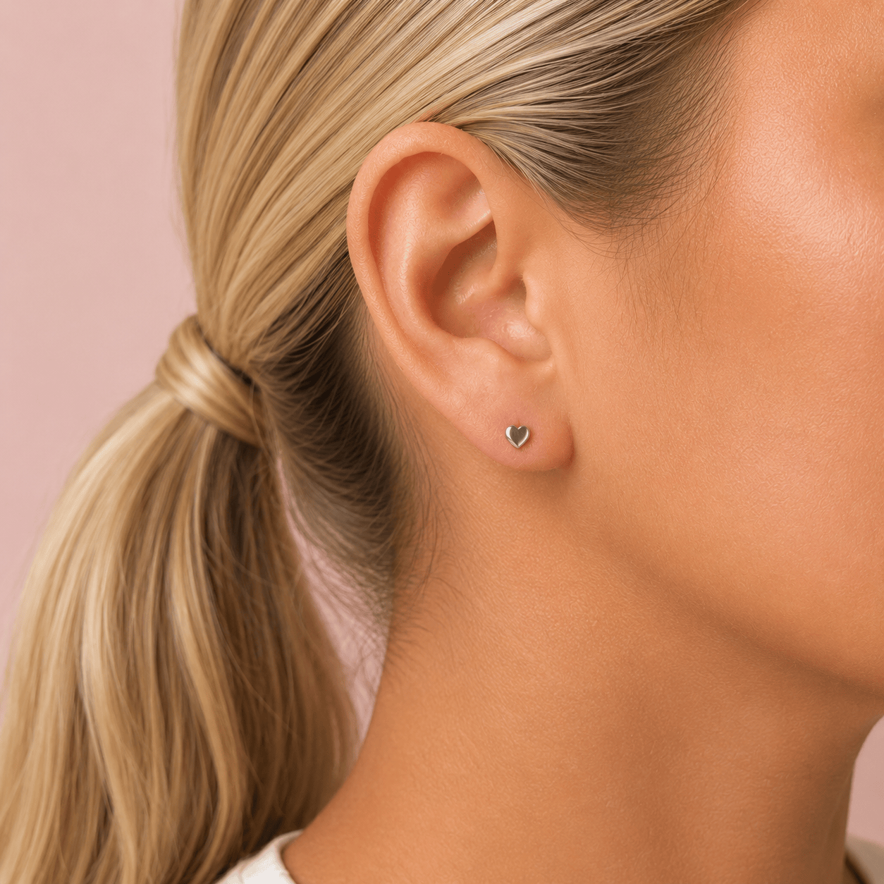 Martina Hamilton Earrings Heaven | Sterling Silver Heart Stud Earrings Petite