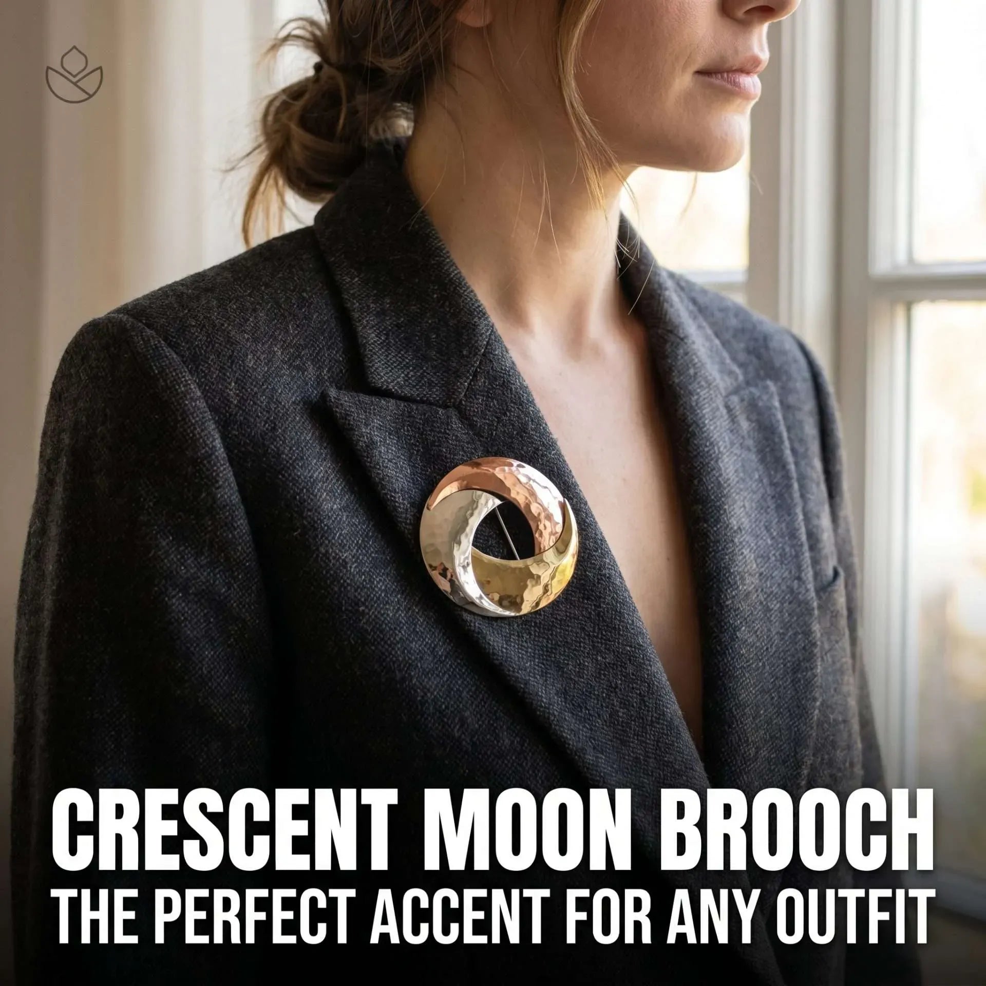 Crescent Moon Brooch - Large