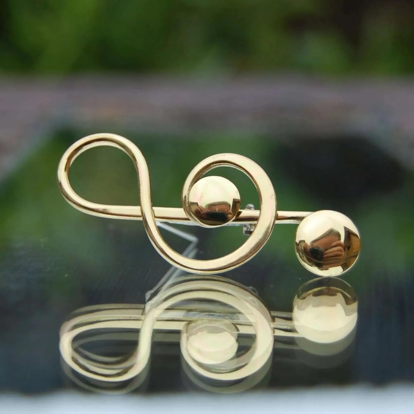 Treble Clef | Brass Brooch