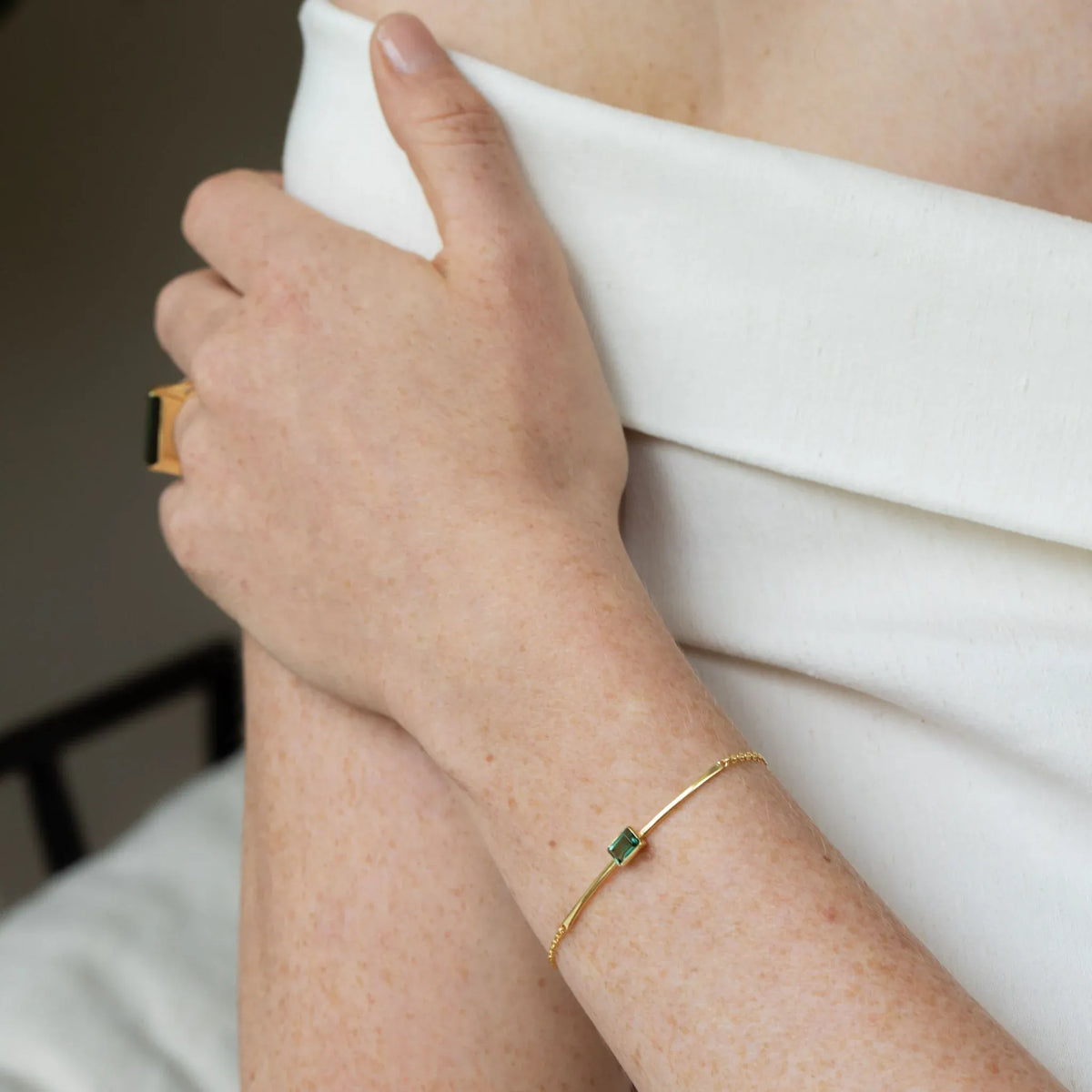 Manhattan Bracelet | Green Tourmaline & Gold Vermeil