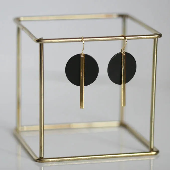 Black & Gold | Circle Statement Earrings