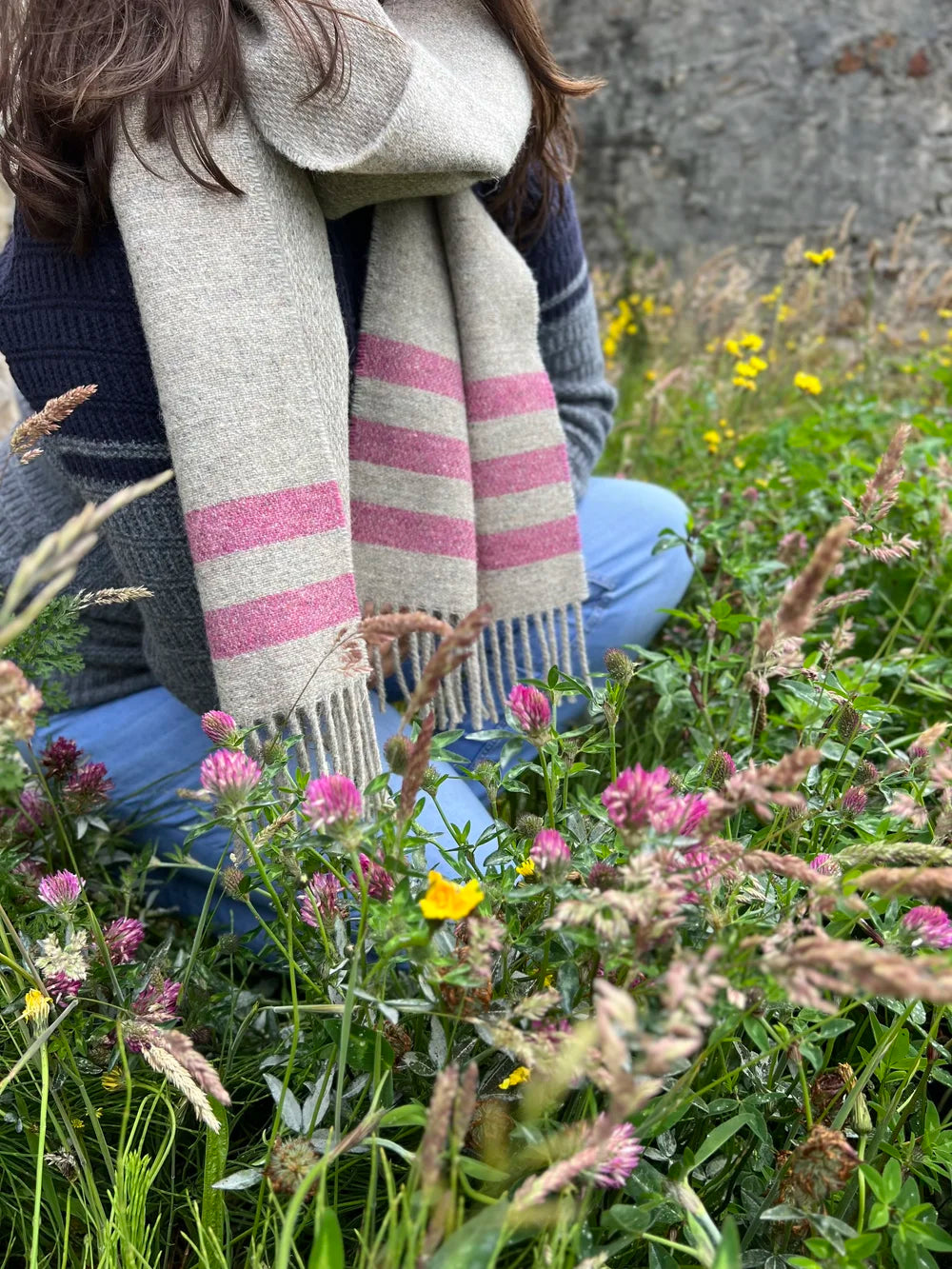 Forever Pebble Stripe | Taupe & Pink