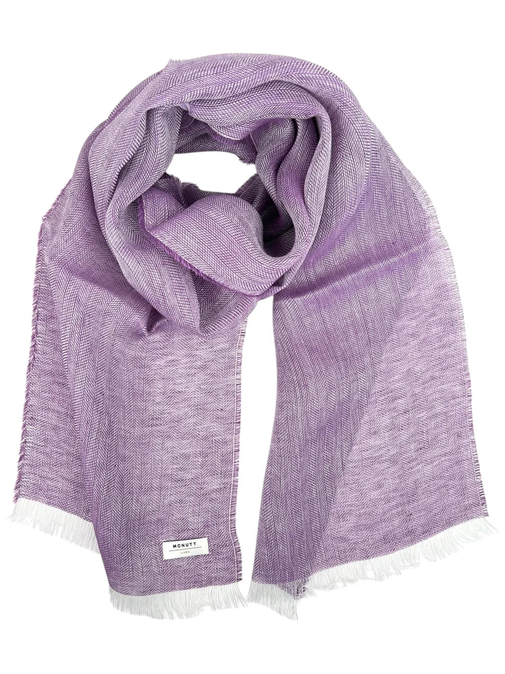 Linen Scarf | Lilac Herringbone