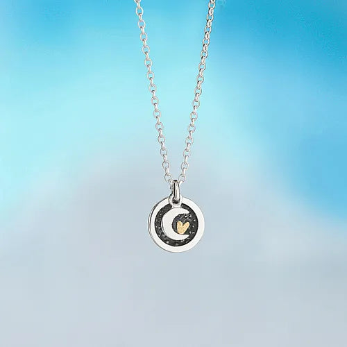The Moon & Back | Sterling Silver & Gold Pendant