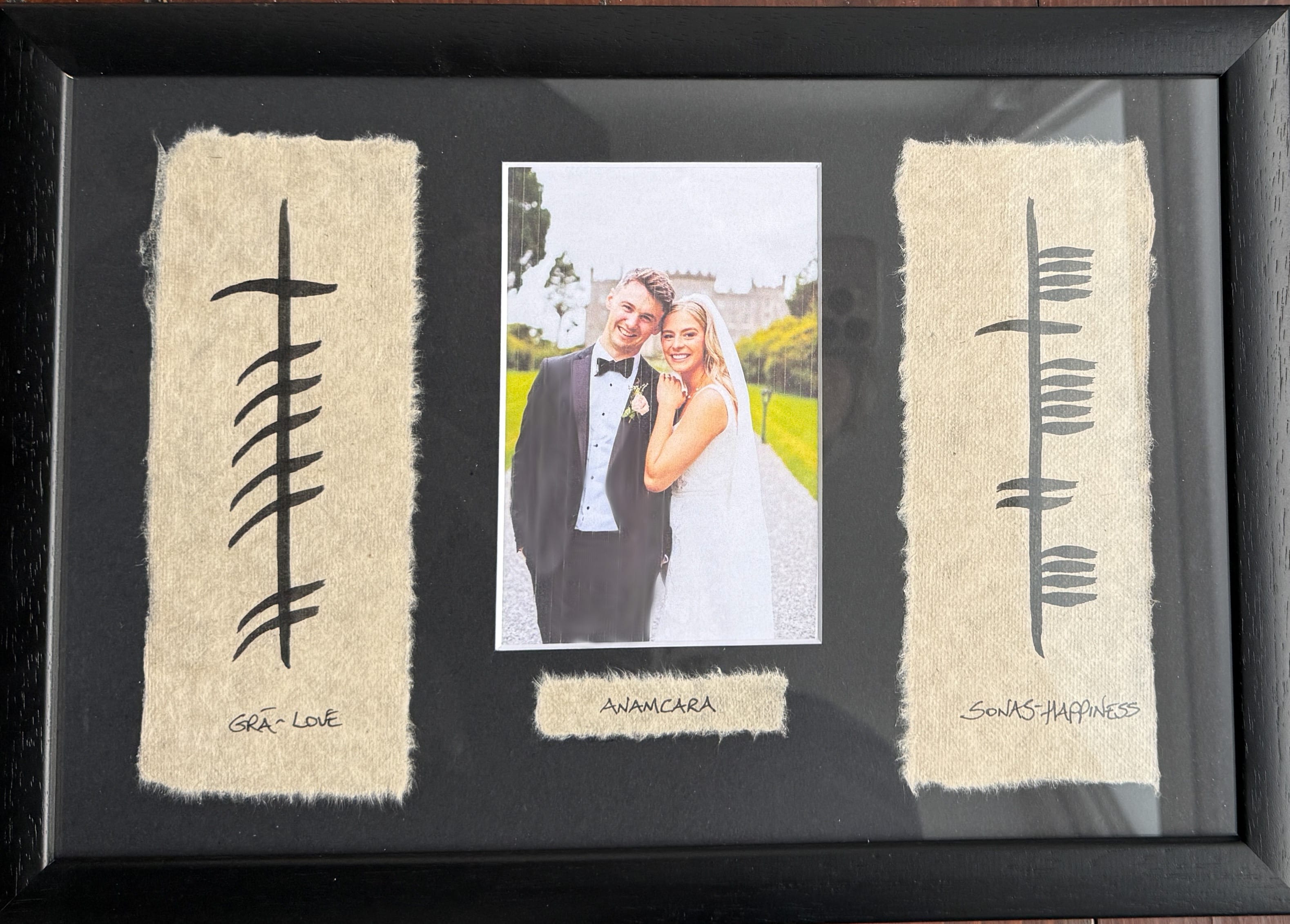 Ogham Wish Love - Anamcara - Happiness  | Framed Artwork