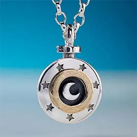 Sun Moon & Stars | Sterling Silver & Gold Pendant