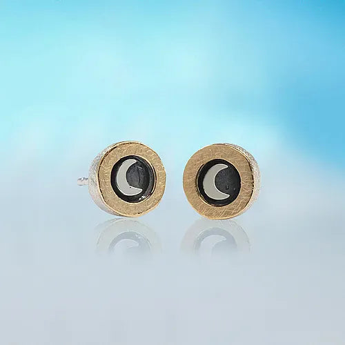 Alan Ardiff Earrings Sun Moon & Stars Earrings | Sterling Silver & Gold Stud Earrings