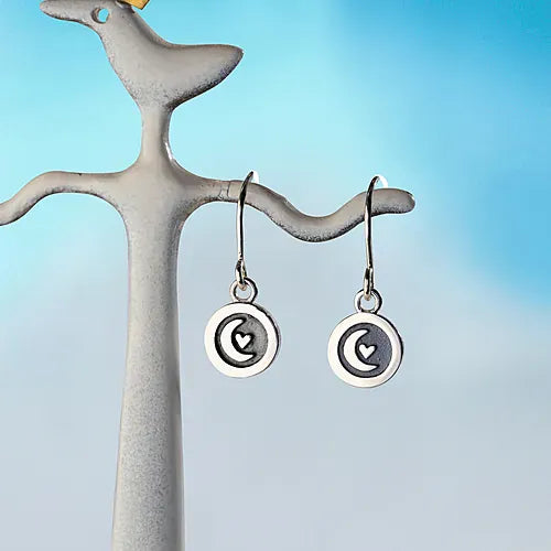 Alan Ardiff Earrings The Moon and Back  | Sterling Silver Drop Earrings