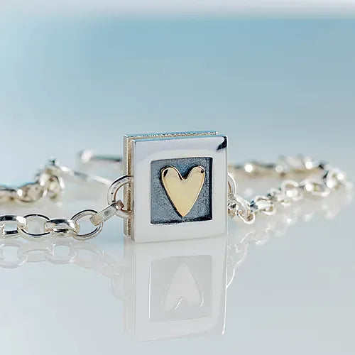 Alan Ardiff Pendants/Necklaces Heart of Gold | Sterling Silver and 18ct Gold Bracelet
