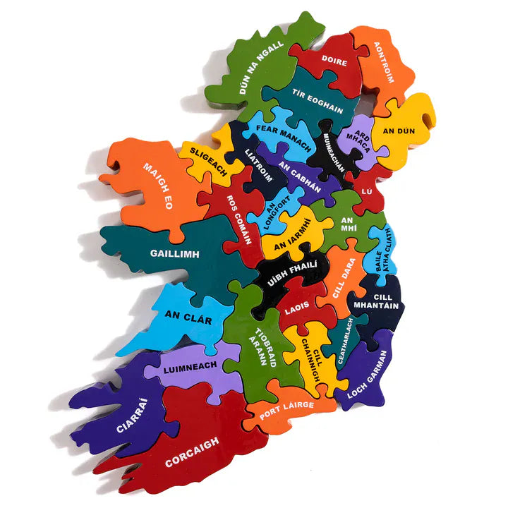 Alphabet Jigsaws Wooden Map of Ireland | Jigsaw Puzzle | As Gaeilge