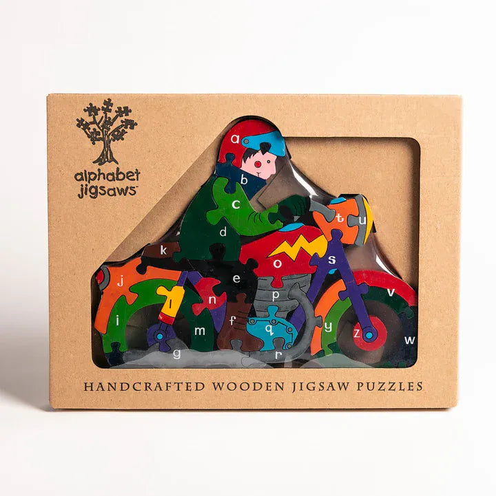 Alphabet Jigsaws Wooden Motorbike | Jigsaw Puzzle