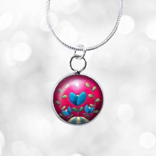 Amélie Gagné Pink Floral | Small Pendant