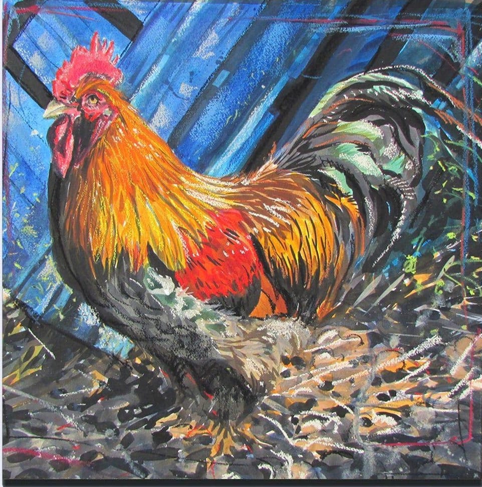 Annabel Langrish Rooster | Framed Art Print