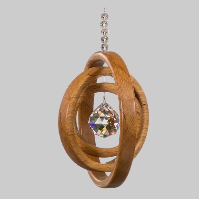 Artwood Designs Wooden Suncatcher | 3 Ring Spalted Beech Sphere
