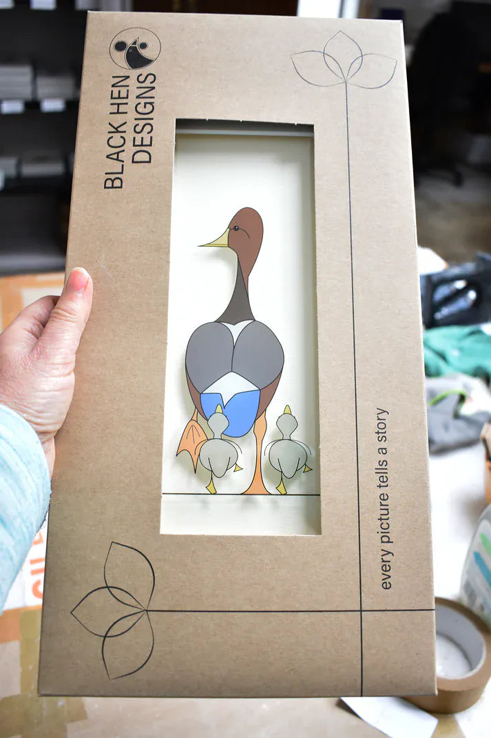 Black Hen Designs Are we nearly there yet? | Framed Glass Painting