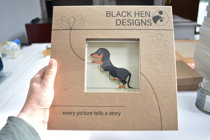 Black Hen Designs Step by Step | Framed Glass Painting