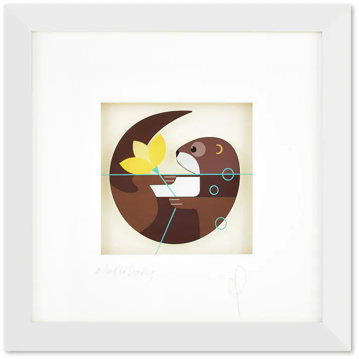 Black Hen Designs Water Baby | Framed Glass Painting