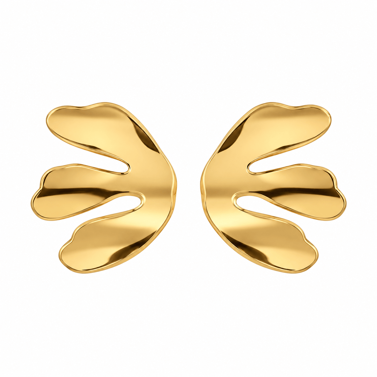 Capulet & Montague Earrings Fleur-De-Lis Studs | Mirrored Gold