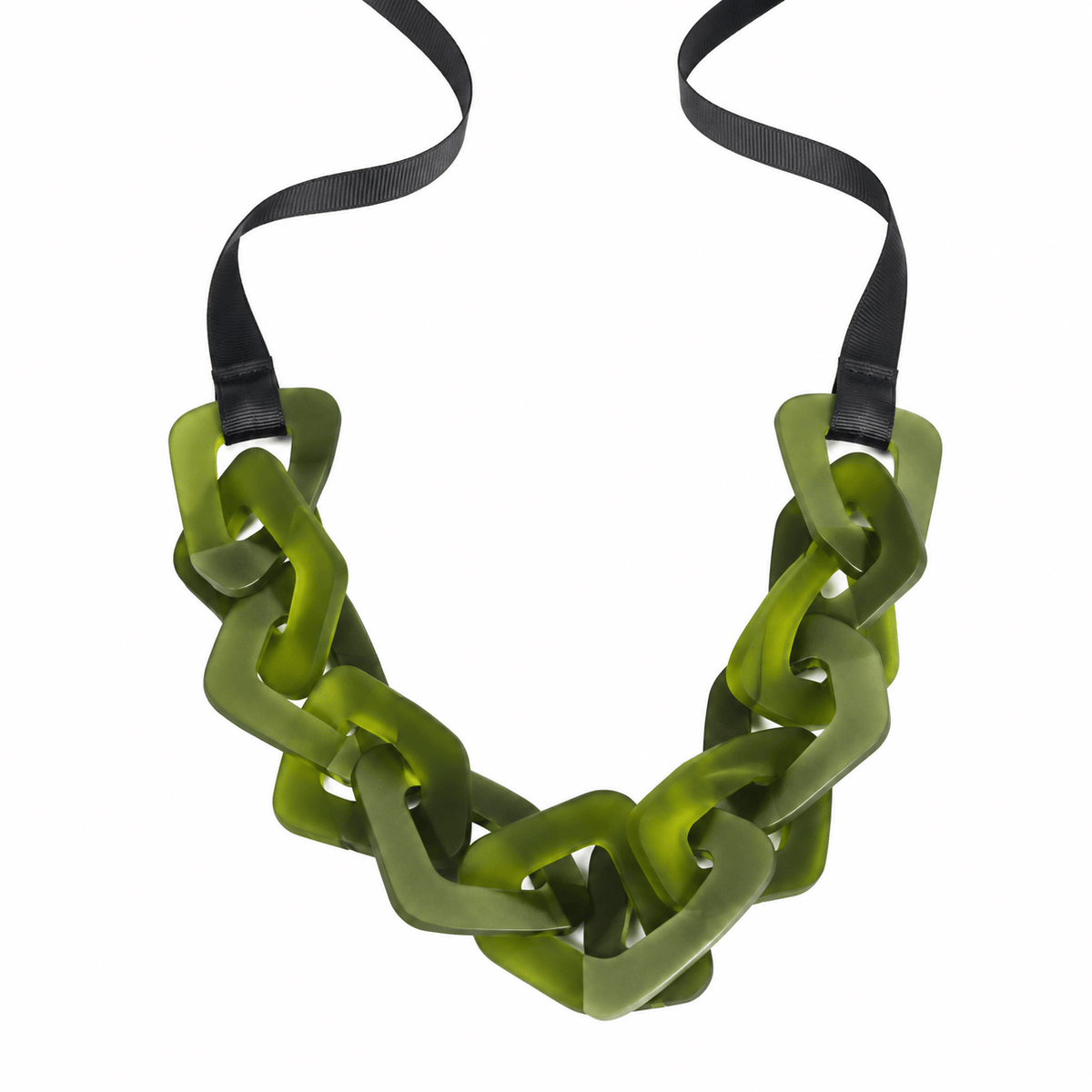 Capulet & Montague Pendants/Necklaces Chain Link Necklace | Frosted Olive