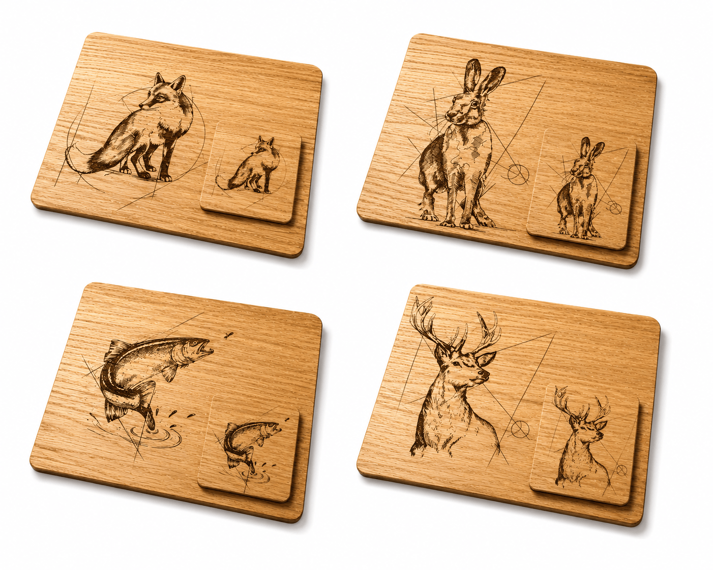 Caulfield's Country Boards Set of Four | placemats & Coasters