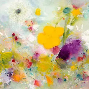 Vera Gaffney Celestial Blooms and Wild Raspberries | Framed Art Print