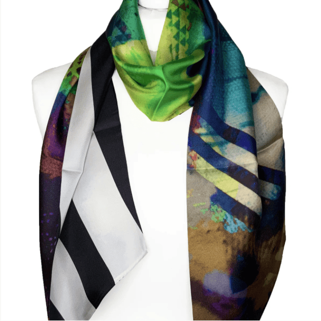 Clare OConnor 100% Silk Twilly Scarf | Large Double Sided