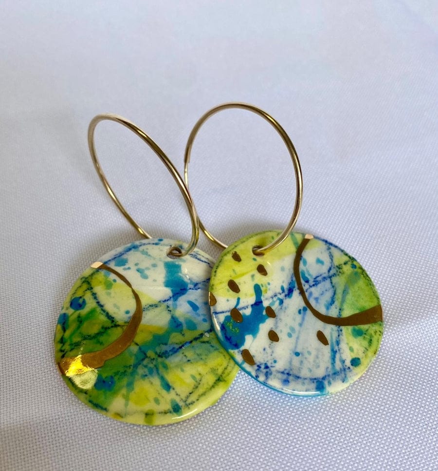 Cora Cummins Wear Your Art | Drop Earrings Red Green Small