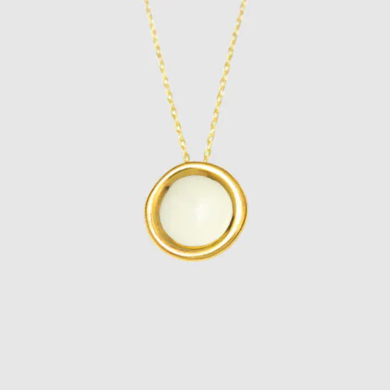Danu Ceramics Glossy White | Halo Moon Pendant