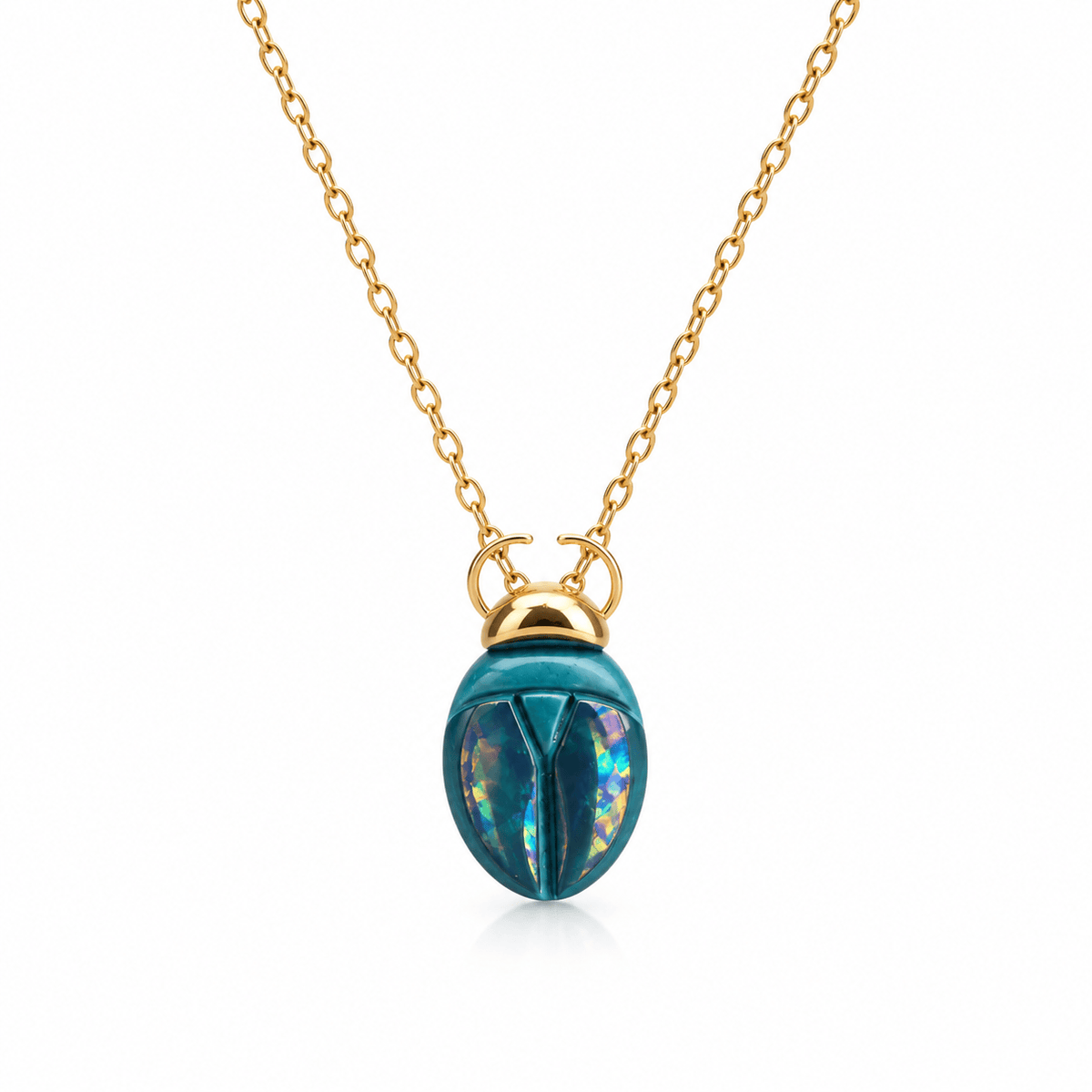Danu Ceramics Pendants/Necklaces Dor Beetle Necklace | 22ct Gold Plating & Porcelain