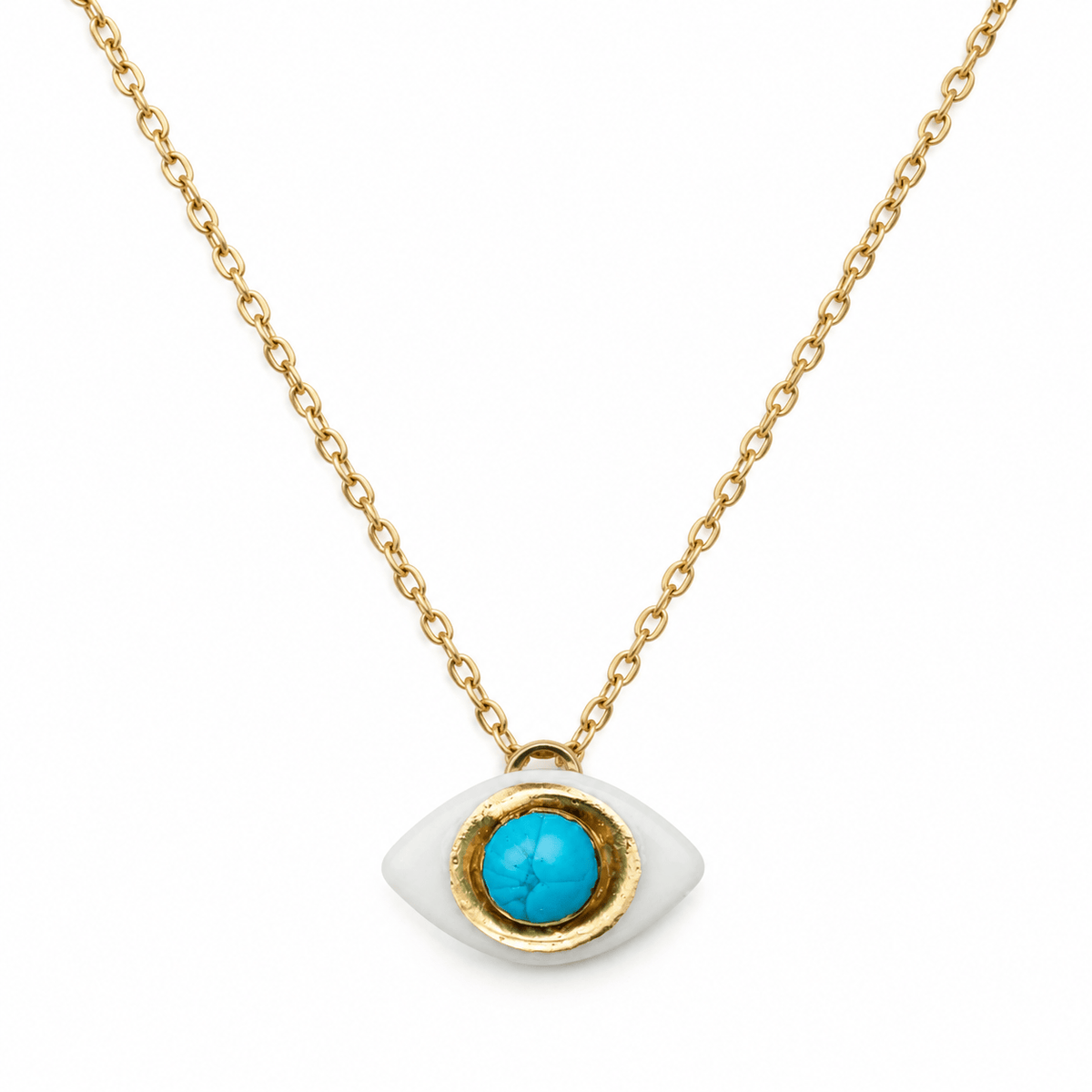 Danu Ceramics Pendants/Necklaces Evil Eye Necklace | 22ct Gold Plating & Porcelain