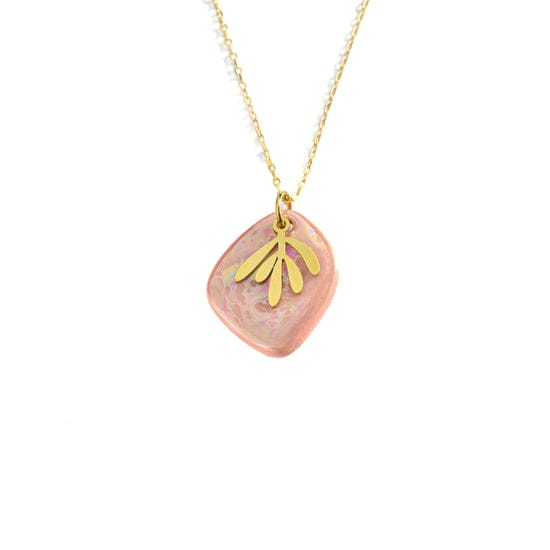 Danu Ceramics Pendants/Necklaces Matisse Pebble Necklace | Pink Irridescent