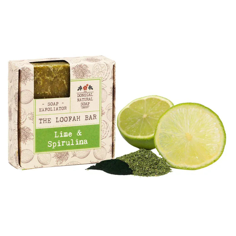 Donegal Soap Company Soaps Handmade Soap | Lime & Spirulina Loofah Bar