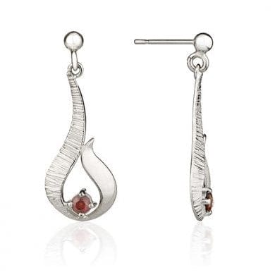 Fiona Kerr Ebb & Flow | Sterling Silver Garnet Drop Earrings