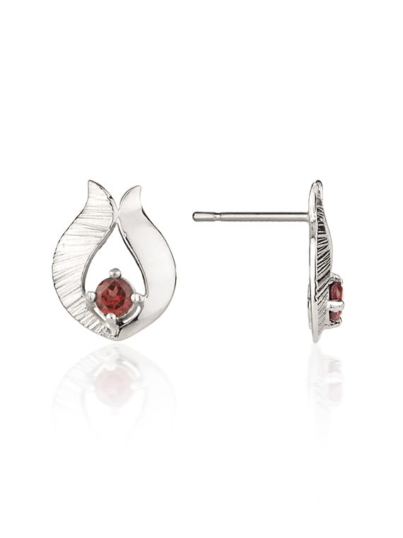 Fiona Kerr Ebb & Flow | Sterling Silver Garnet Stud Earrings