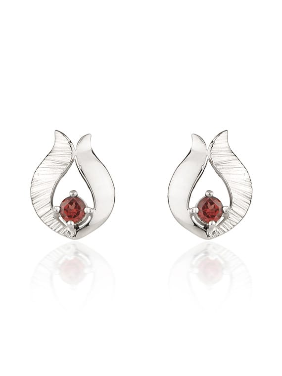 Fiona Kerr Ebb & Flow | Sterling Silver Garnet Stud Earrings