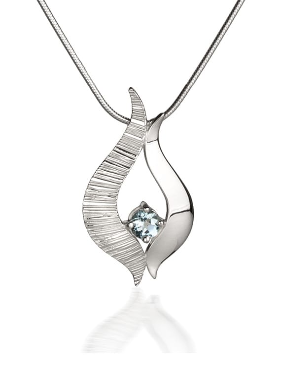 Fiona Kerr Ebb & Flow | Sterling Silver Medium Blue Topaz Pendant