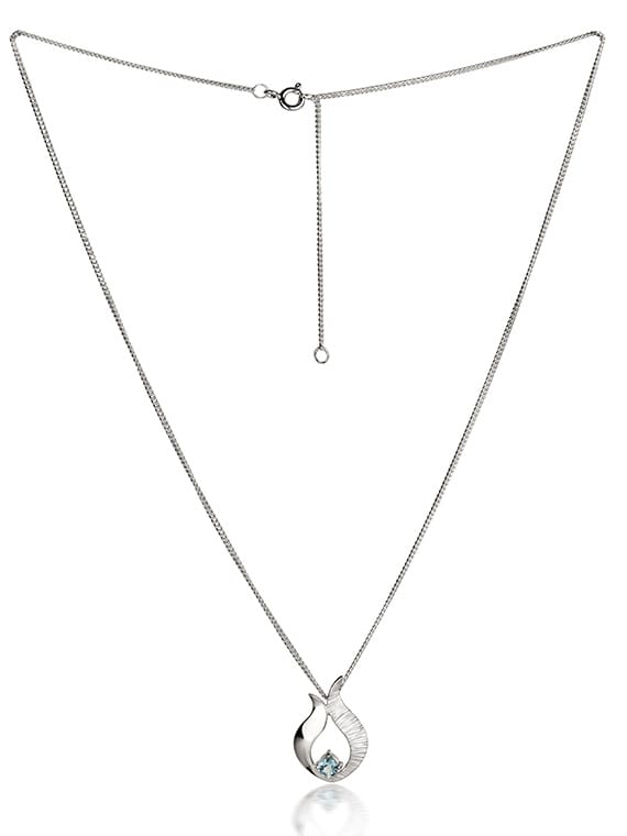 Fiona Kerr Ebb & Flow | Sterling Silver Small Blue Topaz Pendant