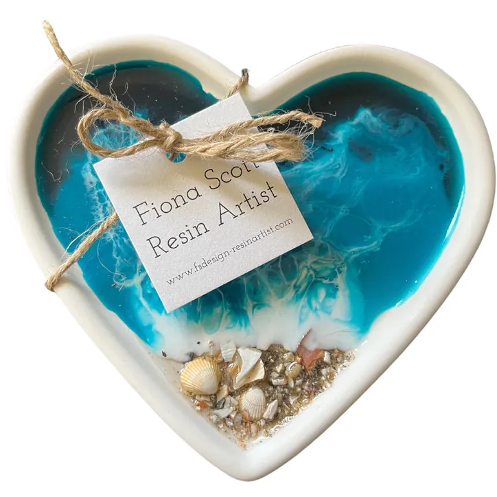 Fiona Scott Handmade Resin Art | Heart Eco Resin Trinket Dish