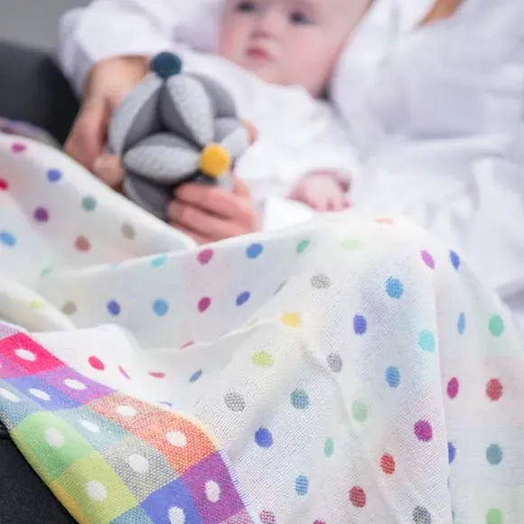 Foxford Multicolour | 100% Lambswool Baby Blanket