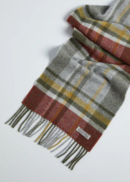 Foxford Scarves Scarf 100% Lambswool Scarf | Rust Tartan