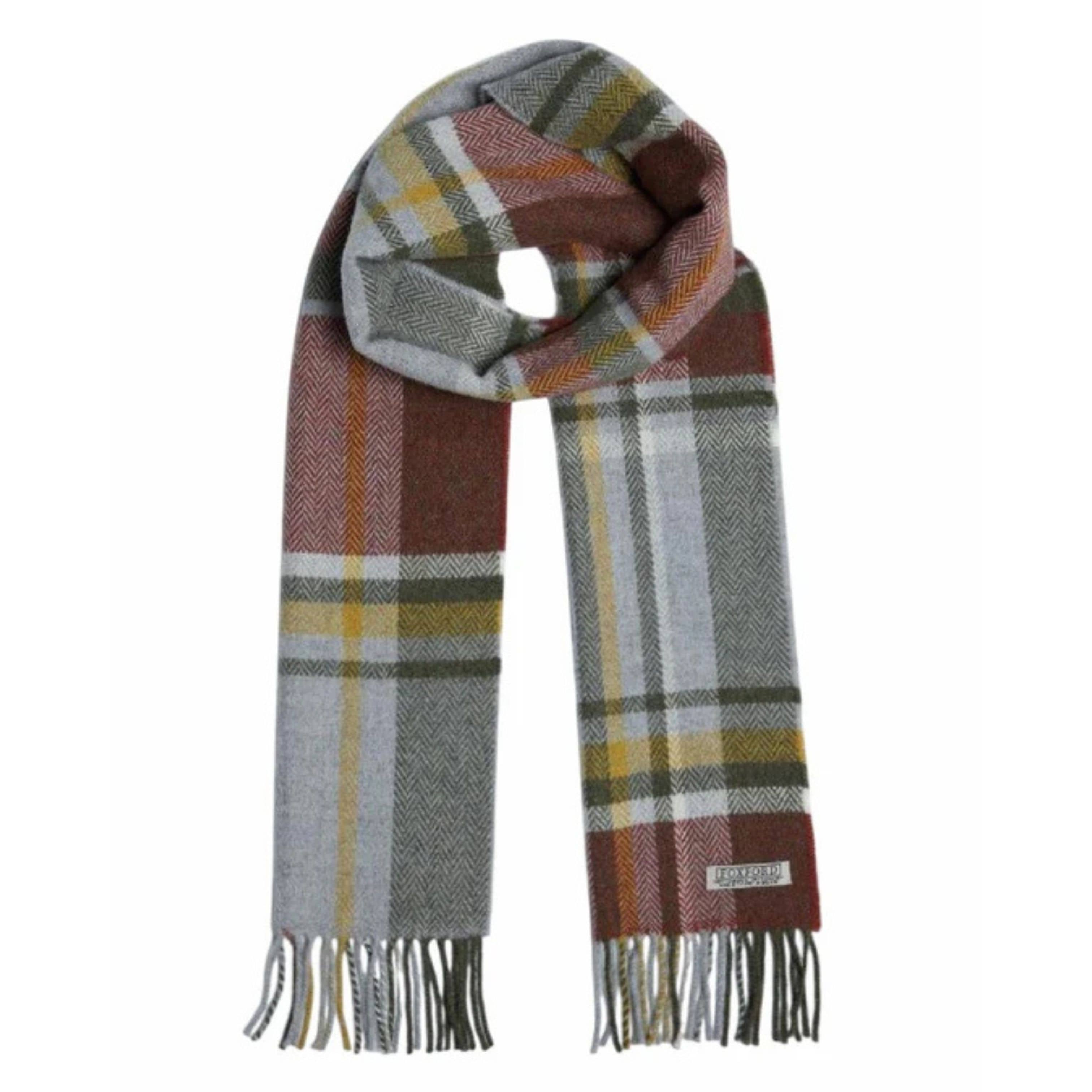 Foxford Scarves Scarf 100% Lambswool Scarf | Rust Tartan