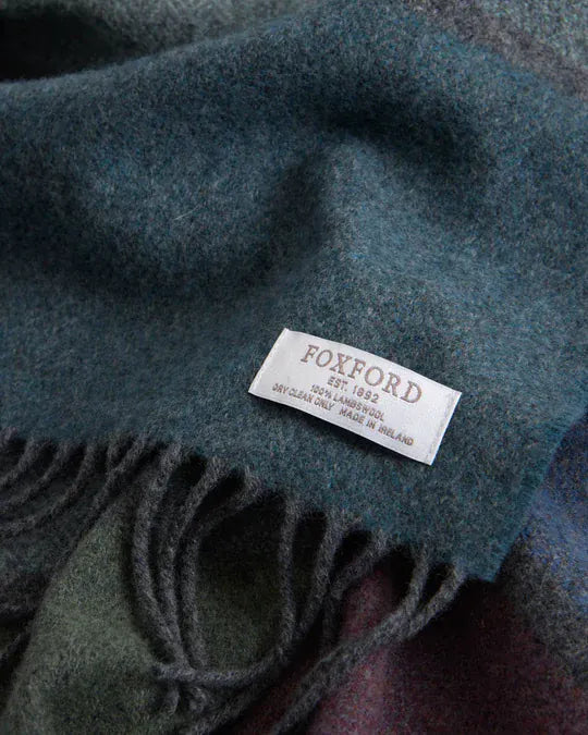 Foxford Scarves Scarves 100% Lambswool Scarf | Autumn Contemporary Stripe