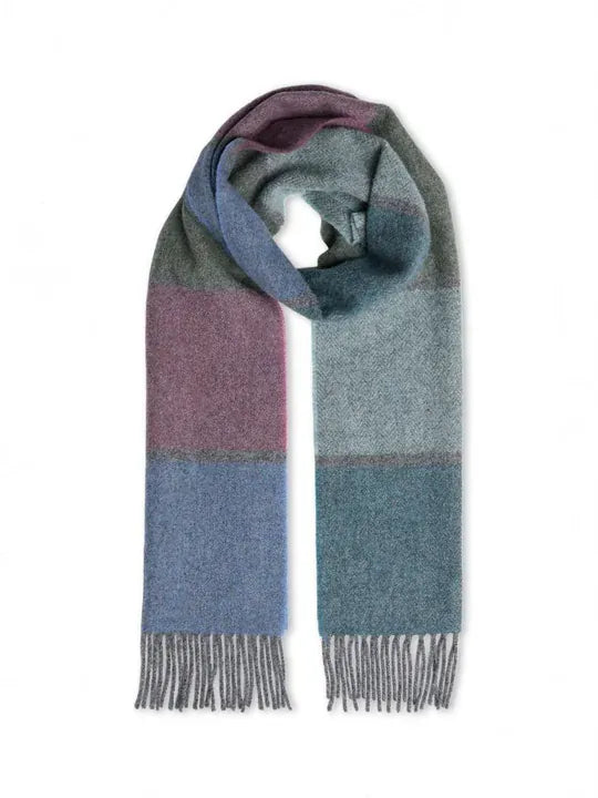 Foxford Scarves Scarves 100% Lambswool Scarf | Autumn Contemporary Stripe