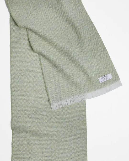 Foxford Scarves Scarves 100% Lambswool Scarf | Silver Lime Green