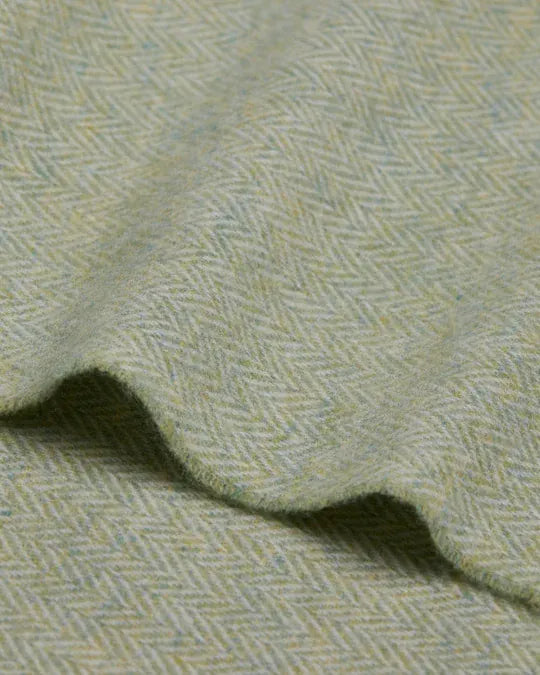 Foxford Scarves Scarves 100% Lambswool Scarf | Silver Lime Green