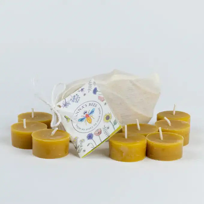 Hanna's Bees Candles Beeswax | 8 Tealight Set